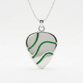 Wave Lines Guitar Pick Holder Pendant – Silver