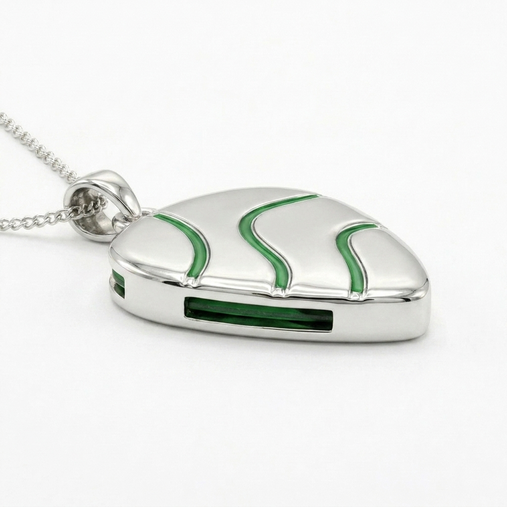 Wave Lines Guitar Pick Holder Pendant – Silver