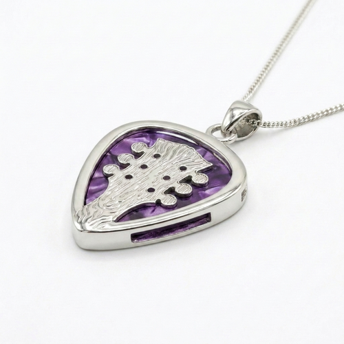 Guitar Neck Guitar Pick Holder Pendant – Silver