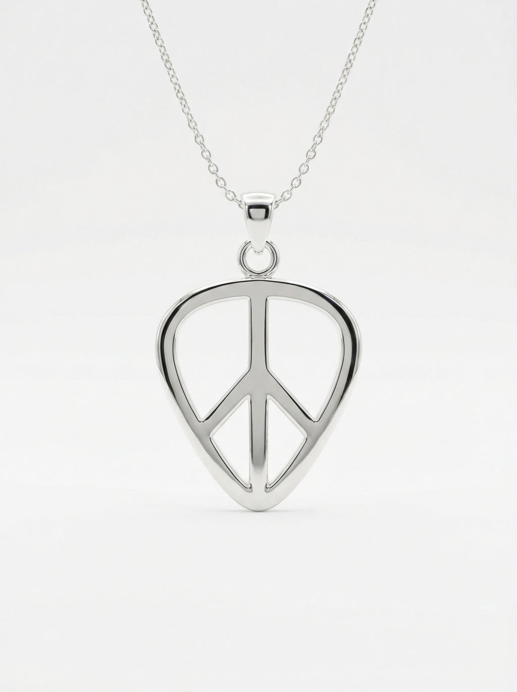 Peace Sign Guitar Pick Holder Pendant – Silver