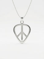 Peace Sign Guitar Pick Holder Pendant – Silver