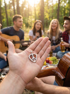 Peace Sign Guitar Pick Holder Pendant – Silver