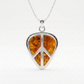 Peace Sign Guitar Pick Holder Pendant – Silver