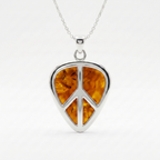 Peace Sign Guitar Pick Holder Pendant – Silver