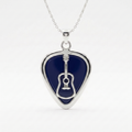 Classic Acoustic Guitar Pick Holder Pendant – Silver