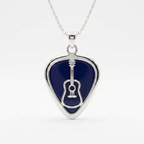 Classic Acoustic Guitar Pick Holder Pendant – Silver