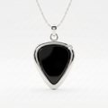 Guitar Pick Holder Pendant with Diamond CZ – Silver