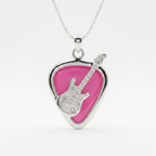 Electric Guitar Pick Holder Pendant – Silver