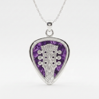 Guitar Neck Guitar Pick Holder Pendant – Silver