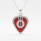 Guitar Sound Hole Pick Holder Pendant – Silver