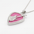 Electric Guitar Pick Holder Pendant – Silver