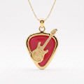 Electric Guitar Pick Holder Pendant – Gold