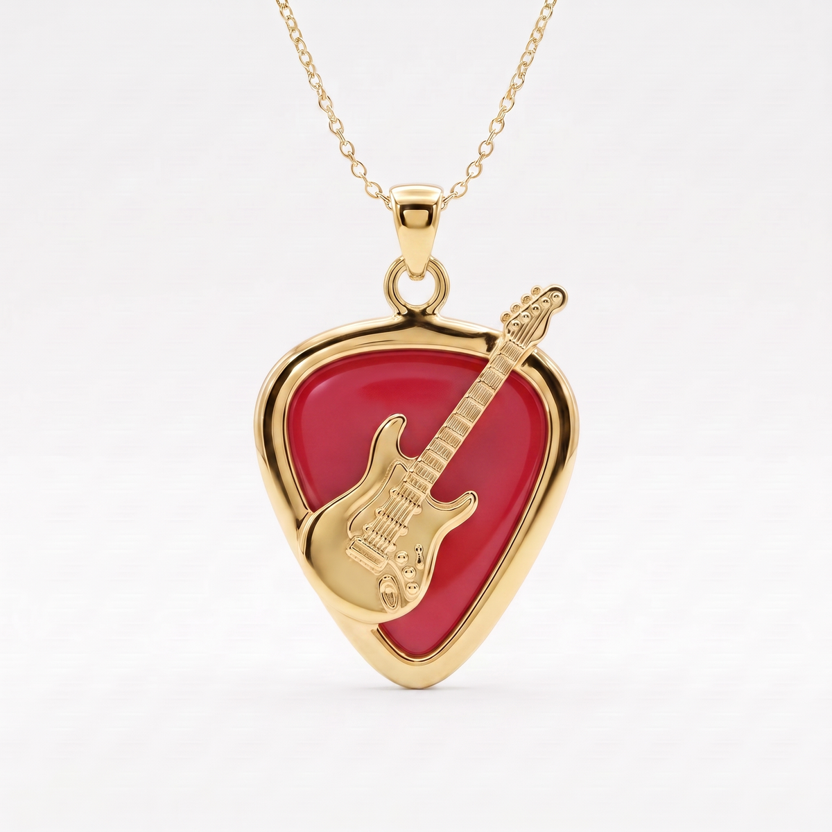 Electric Guitar Pick Holder Pendant – Gold