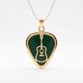 Classic Acoustic Guitar Pick Holder Pendant – Gold