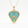 Peace Sign Guitar Pick Holder Pendant – Gold