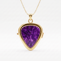 Guitar Pick Holder Locket Pendant – Gold