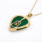Classic Acoustic Guitar Pick Holder Pendant – Gold