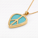 Peace Sign Guitar Pick Holder Pendant – Gold