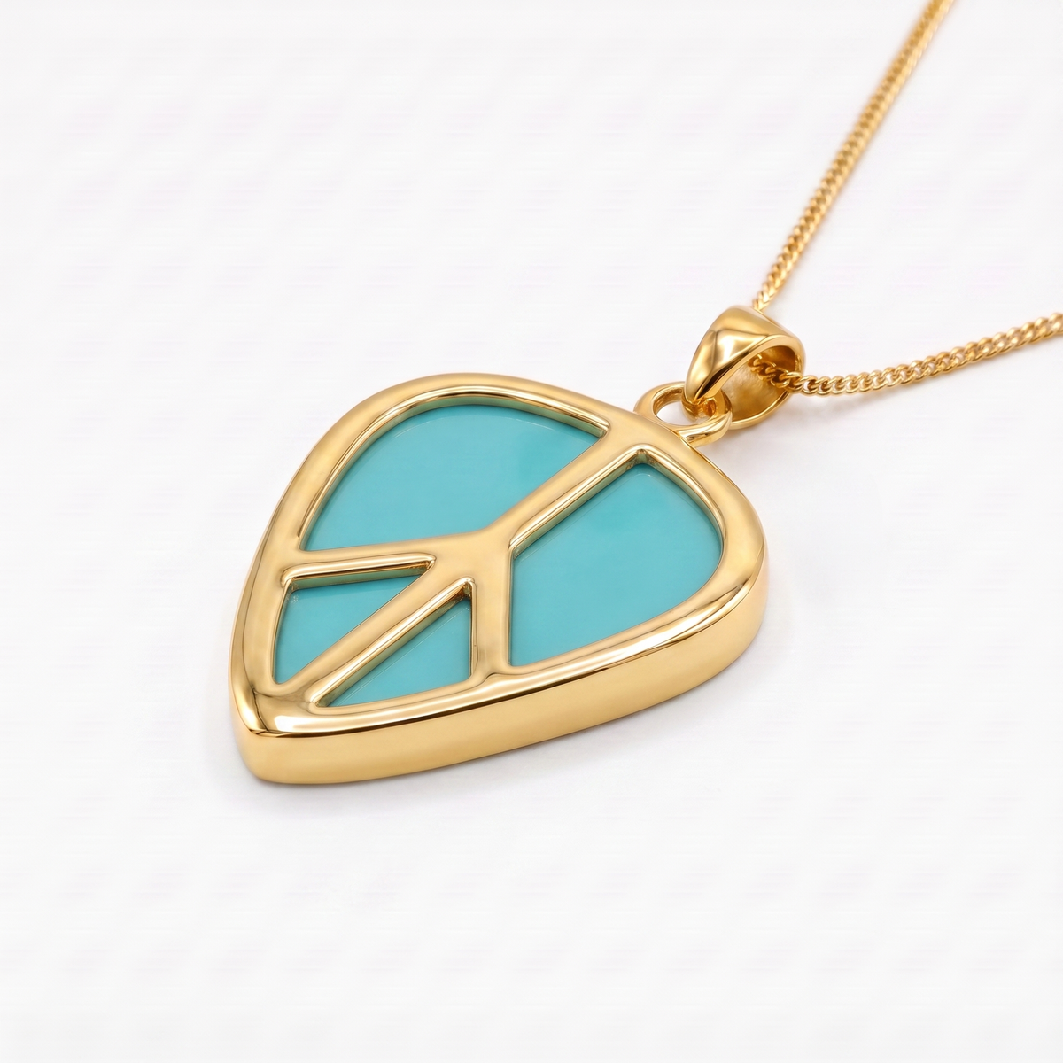 Peace Sign Guitar Pick Holder Pendant – Gold