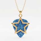 Star Guitar Pick Holder Pendant – Gold