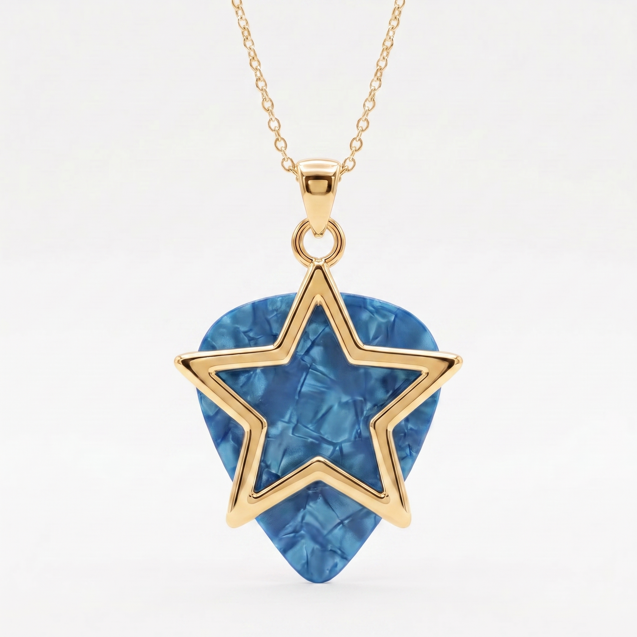 Star Guitar Pick Holder Pendant – Gold