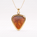 Guitar Pick Holder Pendant with Diamond CZ – Gold