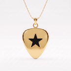 Star Cut-Out Guitar Pick Holder Pendant – Gold