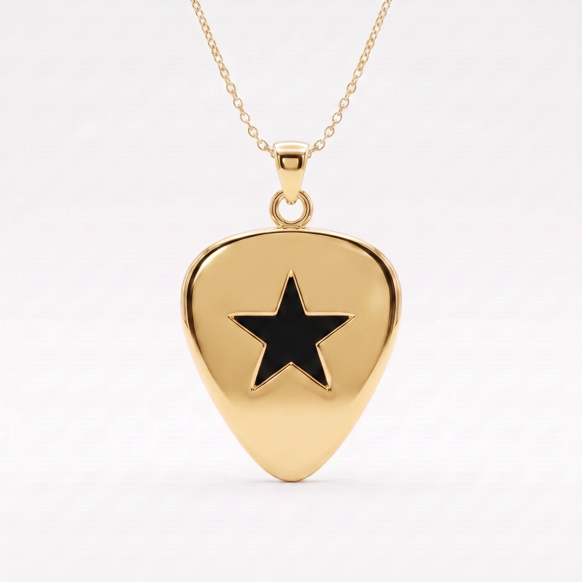 Star Cut-Out Guitar Pick Holder Pendant – Gold