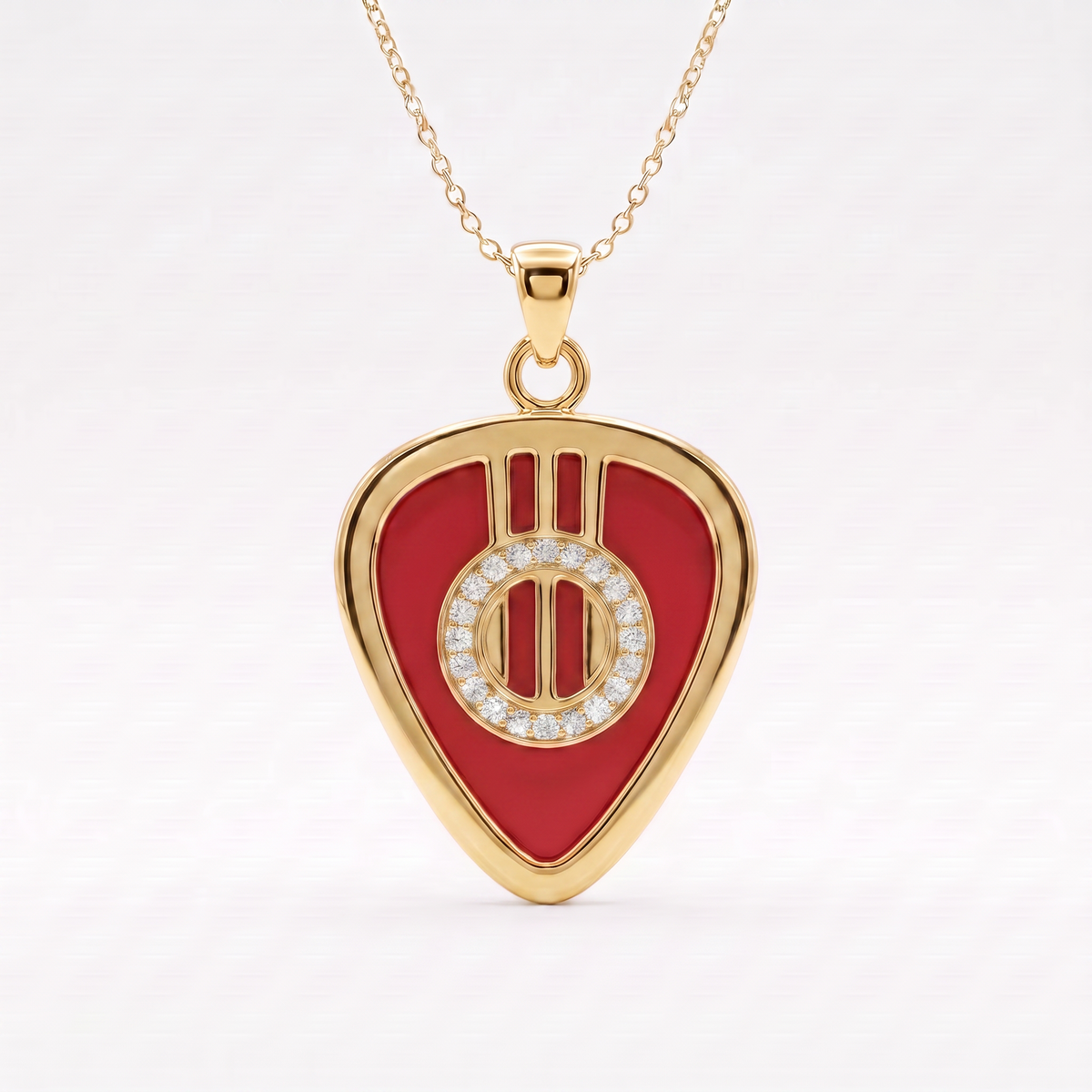 Guitar Sound Hole Pick Holder Pendant – Gold