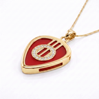 Guitar Sound Hole Pick Holder Pendant – Gold