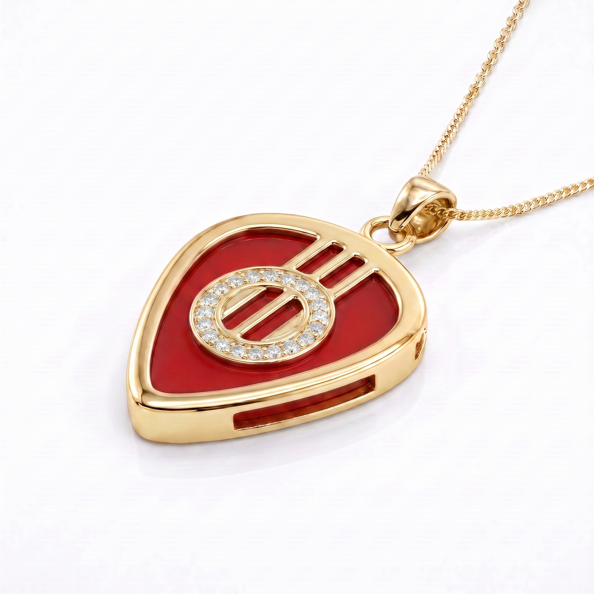 Guitar Sound Hole Pick Holder Pendant – Gold