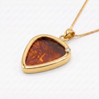 Guitar Pick Holder Pendant with Diamond CZ – Gold