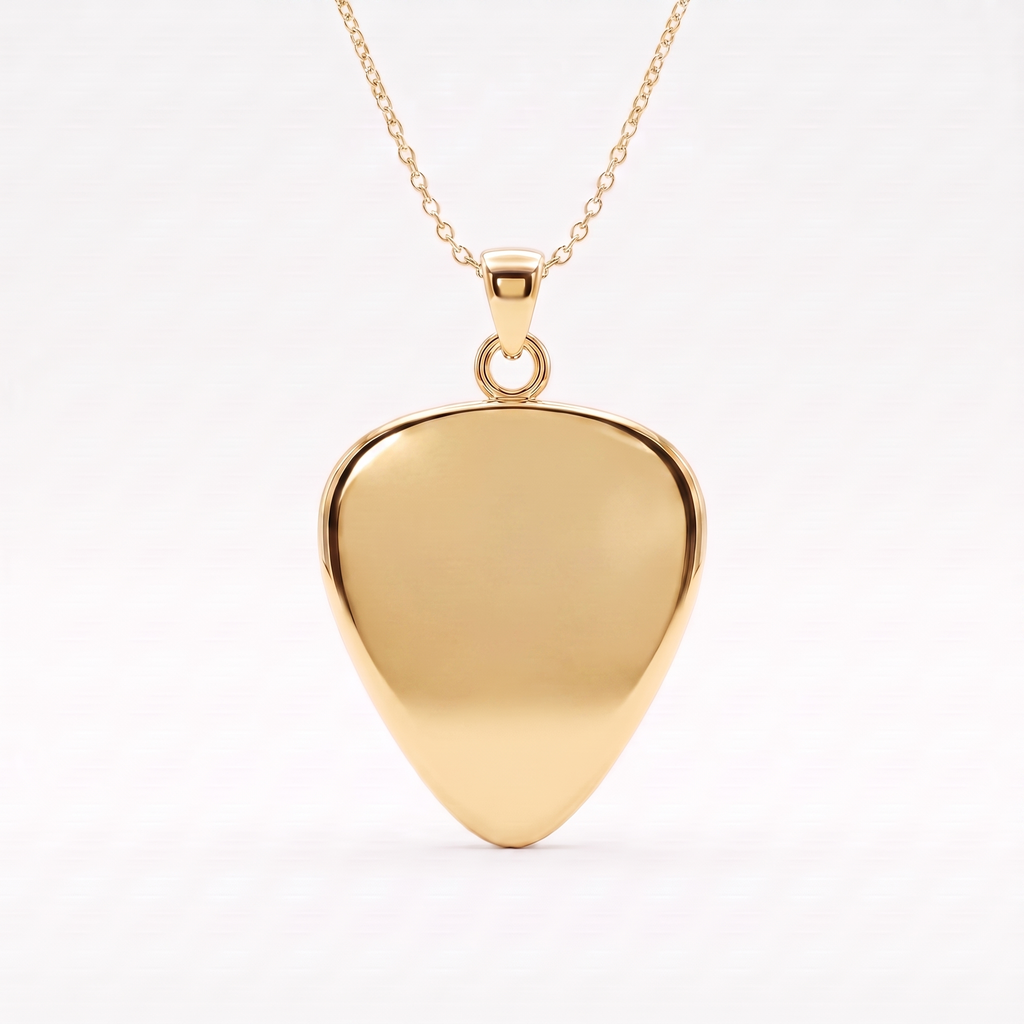 Guitar Pick Holder Locket Pendant – Gold