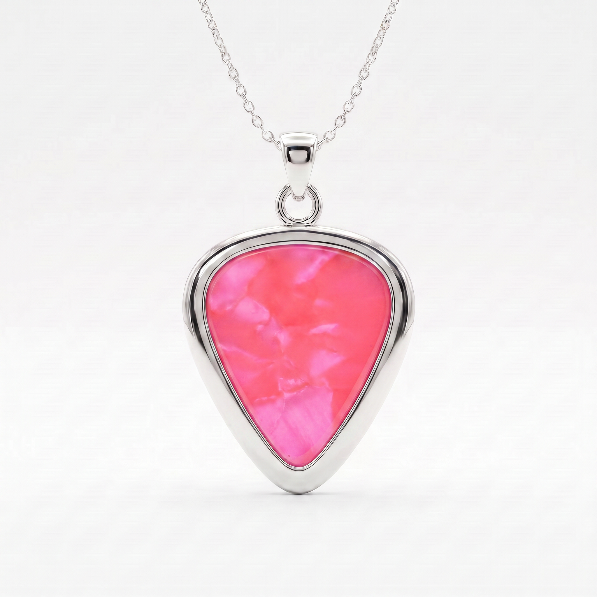 Original Guitar Pick Holder Pendant – Rhodium Silver
