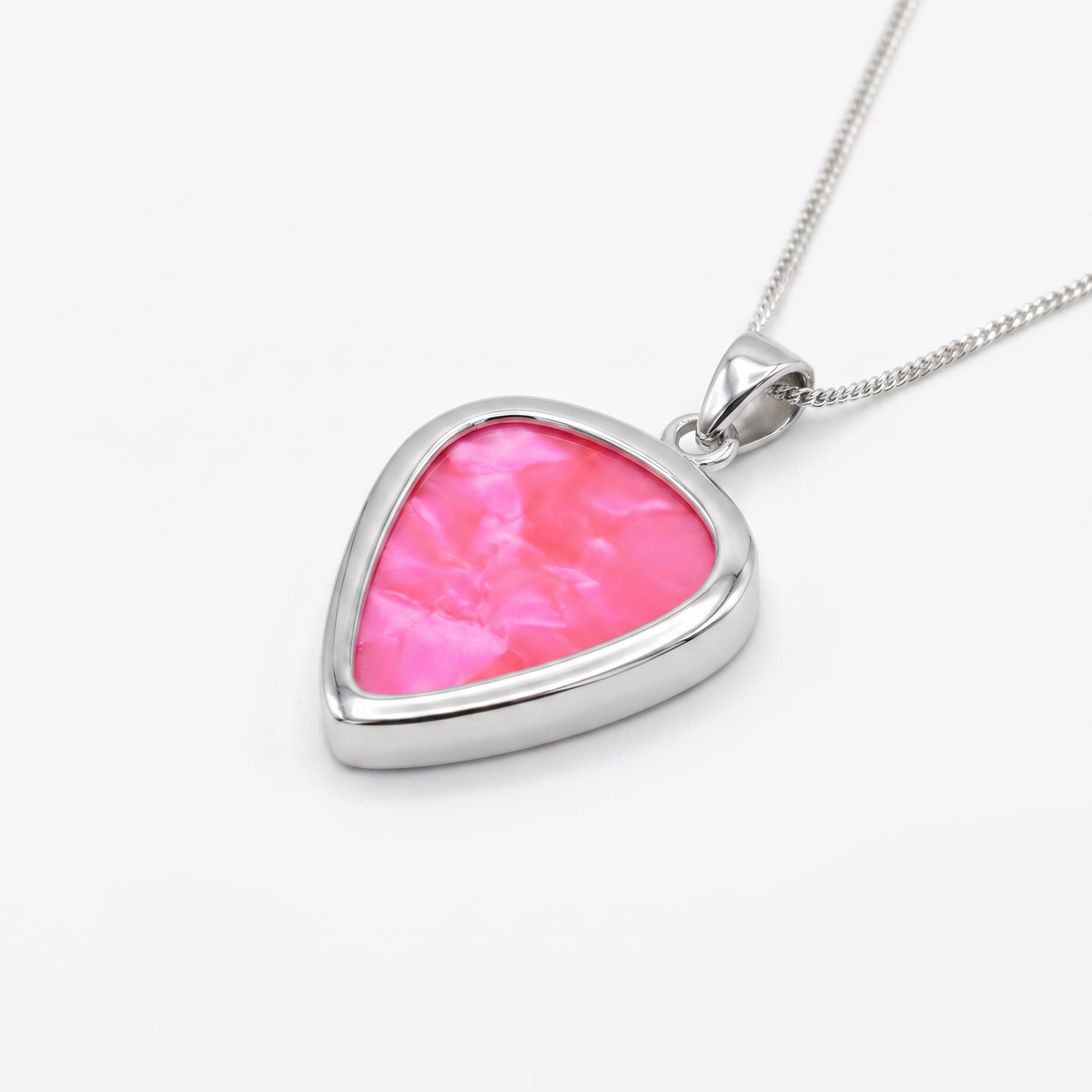 Original Guitar Pick Holder Pendant – Rhodium Silver