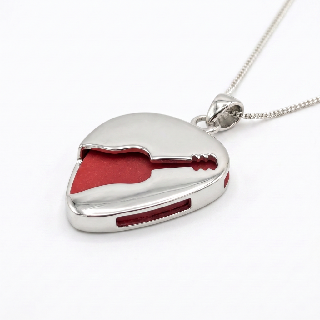 Classic Guitar cut out Guitar Pick Holder Pendant