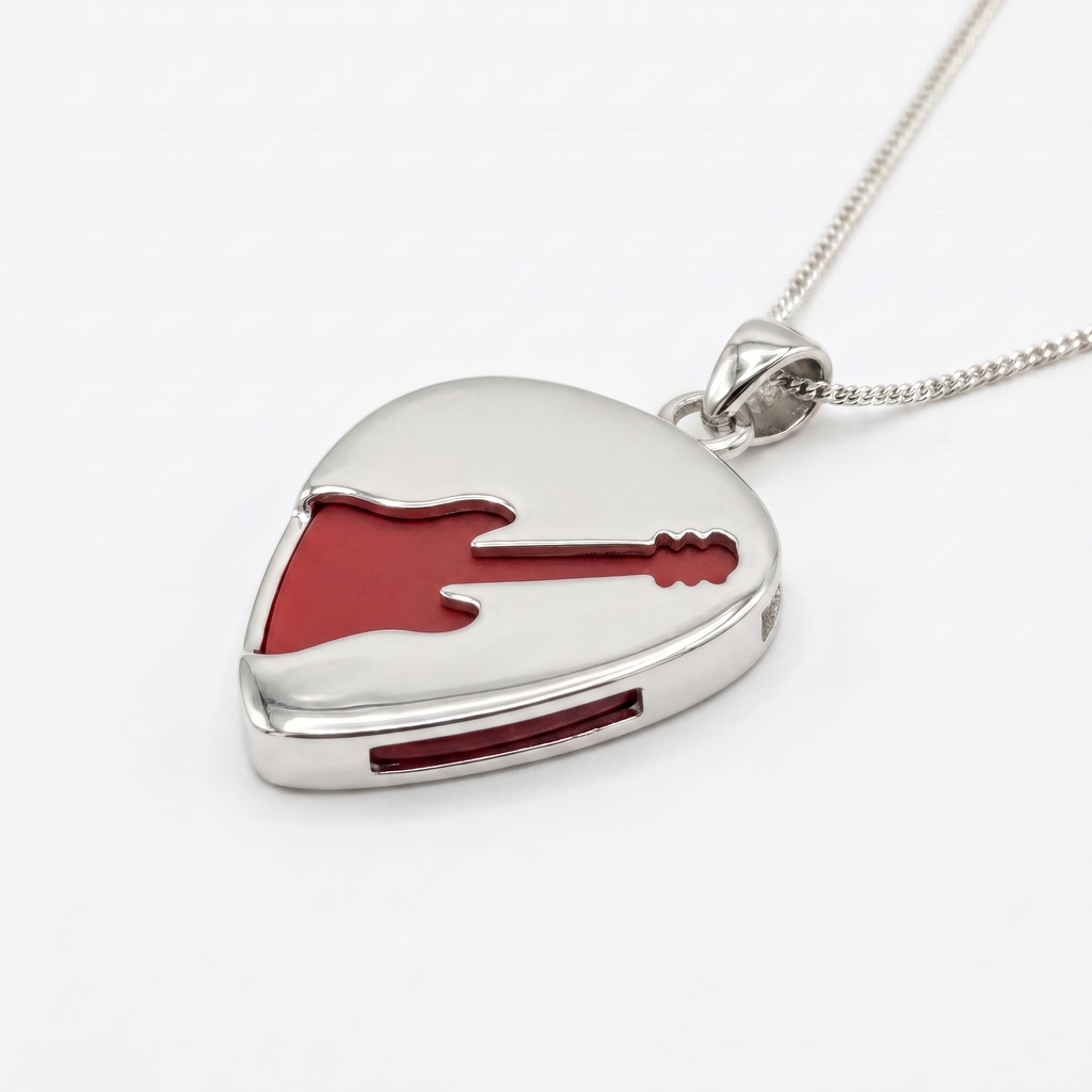Electric Guitar cut out Guitar Pick Holder Pendant
