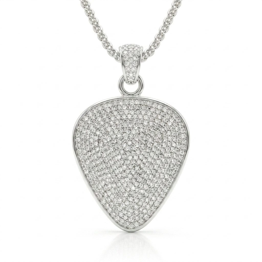 Ice Bling Guitar Pick Holder Pendant