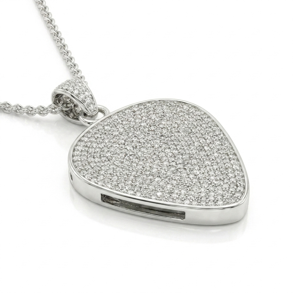 Ice Bling Guitar Pick Holder Pendant