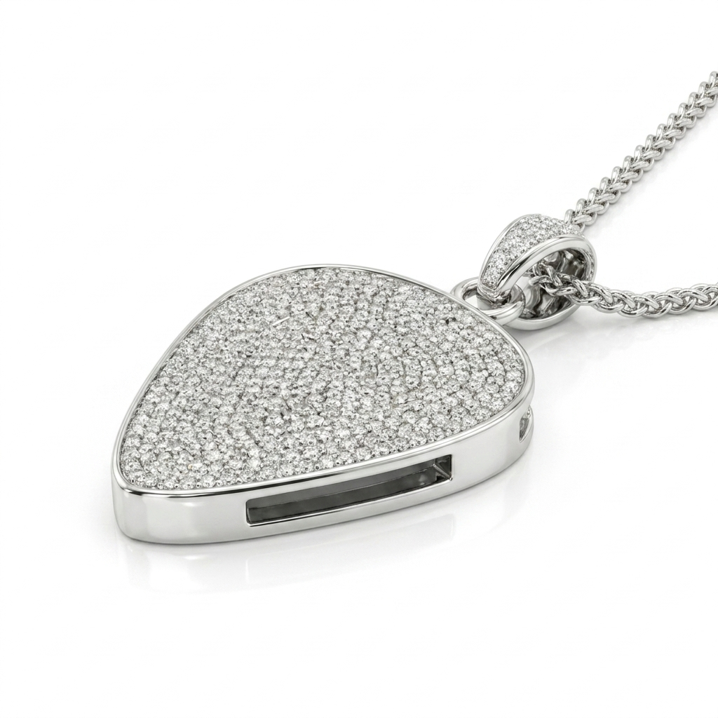 Ice Bling Guitar Pick Holder Pendant