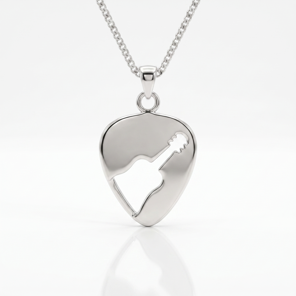 Classic Guitar cut out Guitar Pick Holder Pendant