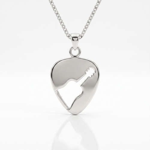 Classic Guitar cut out Guitar Pick Holder Pendant