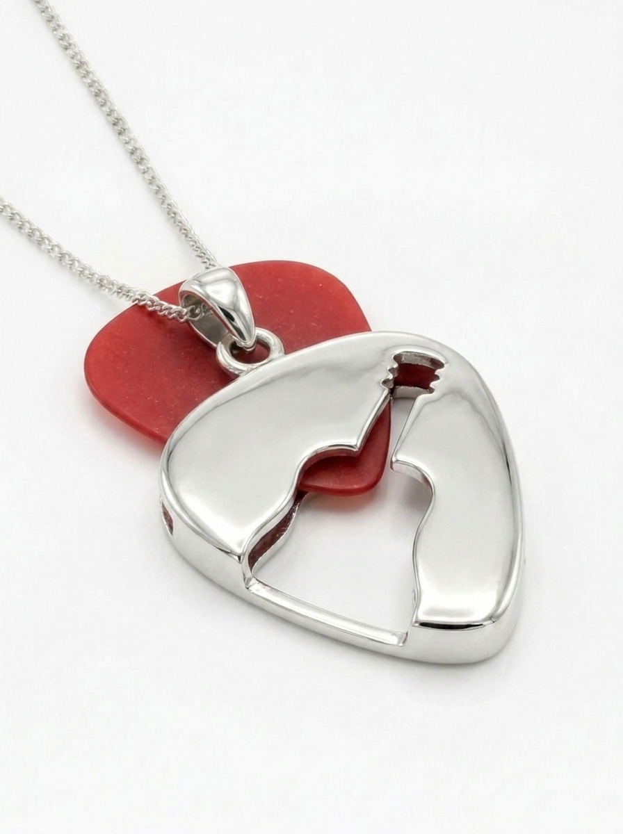 Classic Guitar cut out Guitar Pick Holder Pendant