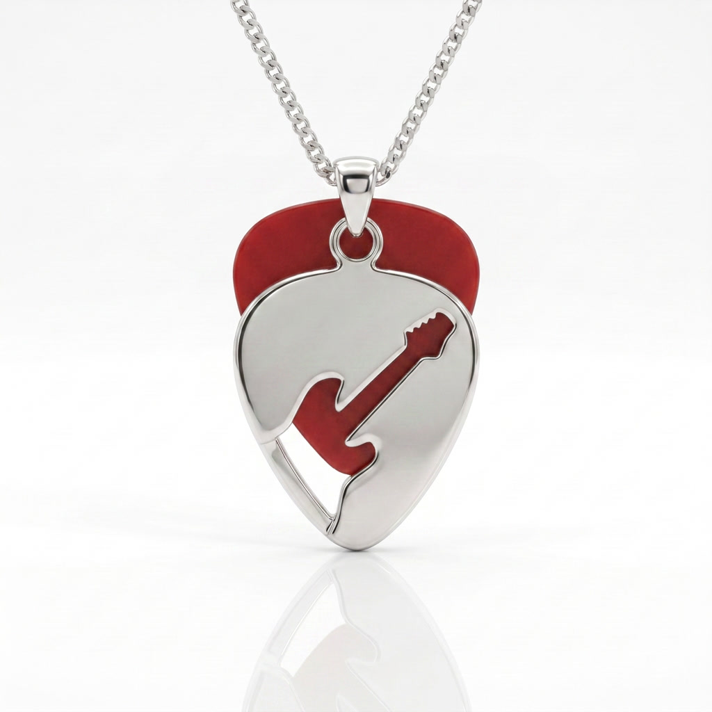 Electric Guitar cut out Guitar Pick Holder Pendant