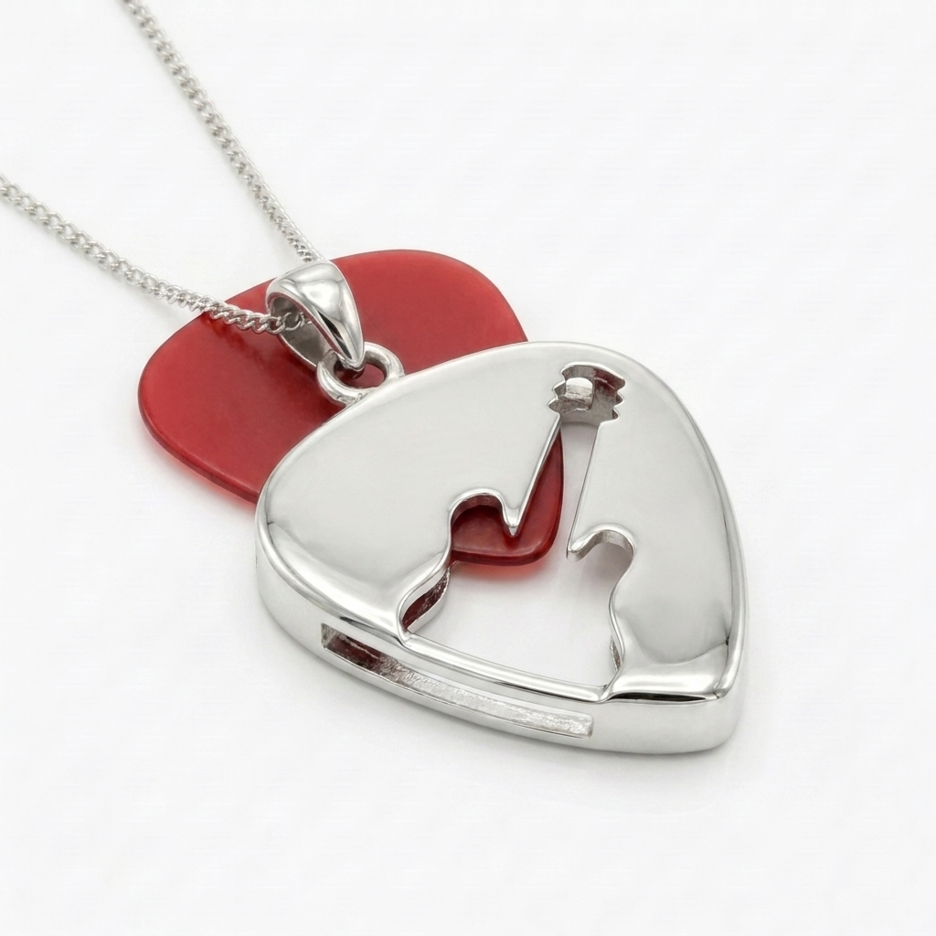 Electric Guitar cut out Guitar Pick Holder Pendant