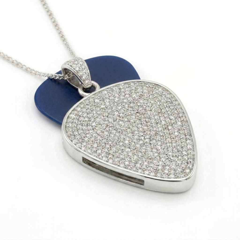 Ice Bling Guitar Pick Holder Pendant