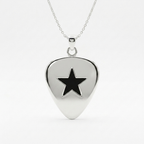 Star Cut-Out Guitar Pick Holder Pendant – Silver